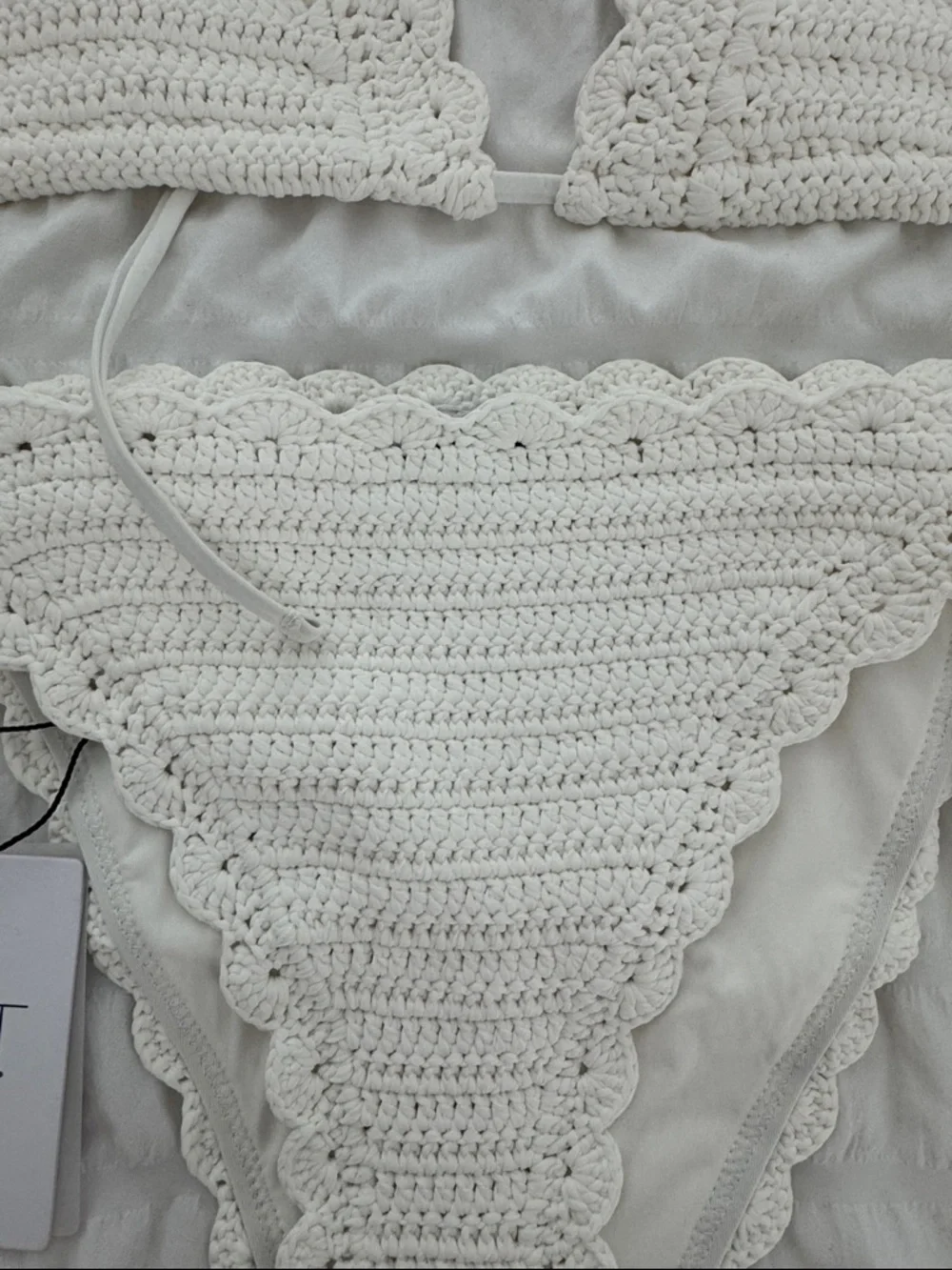 Brand New Beach Riot White Crochet 2 Piece Swim Suit - Picture 2 of 4